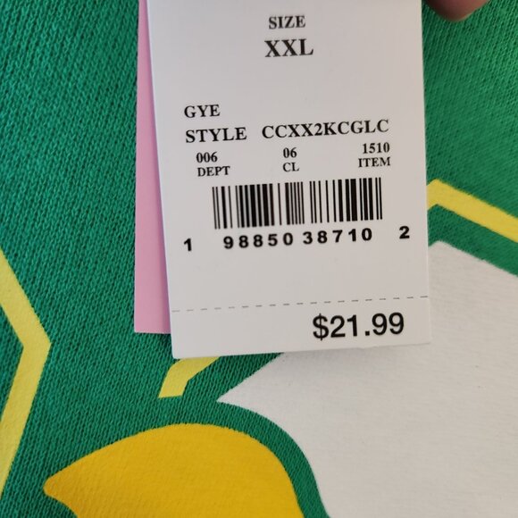 Sprite Logo Green Crewneck Sweatshirt XXL Unisex Cotton Blend NWT - Picture 6 of 10